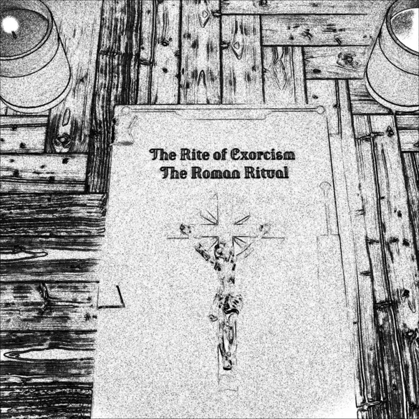 Livre Exorcisme Isolé Sur Fond Blanc Illustration — Photo