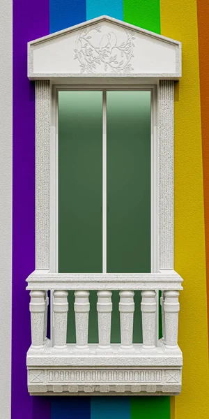 Klasyczne Marmurowe Okno Ścianie Ilustracja — Zdjęcie stockowe