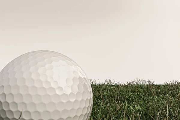 Balle Golf Sur Vert Isolé Sur Fond Blanc Illustration — Photo