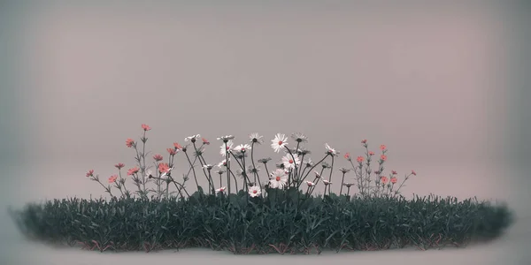 Grass Patch Isolated White Background Illustration — Fotografia de Stock