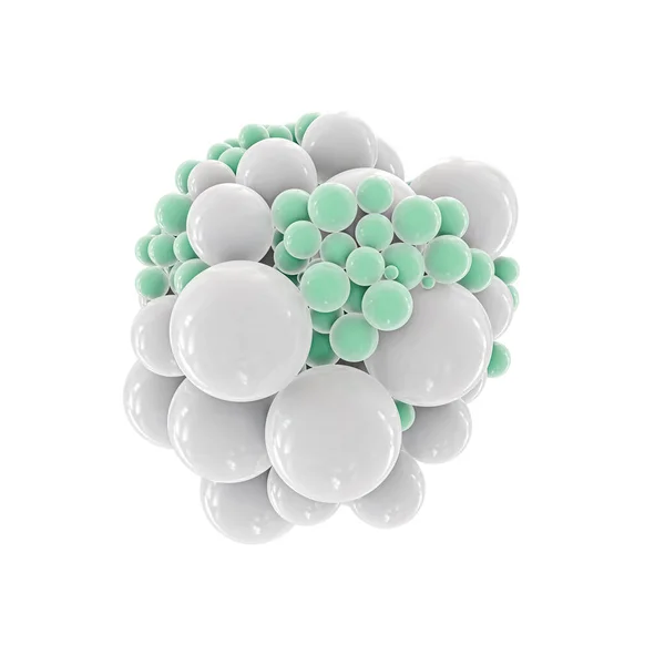 白い背景に孤立した抽象的な球体3Dイラスト — ストック写真