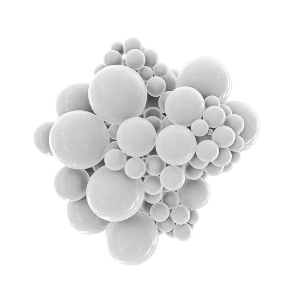 白い背景に孤立した抽象的な球体3Dイラスト — ストック写真