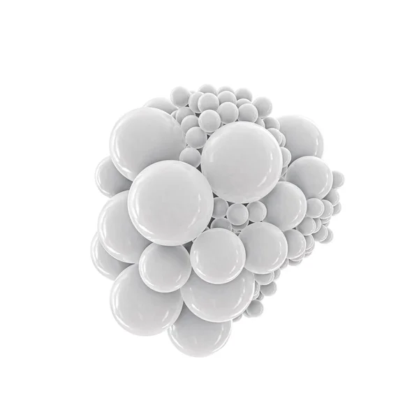 Sphères Abstraites Isolées Sur Fond Blanc Illustration — Photo