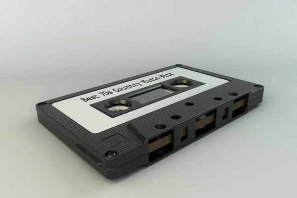 Cassettebandje Geïsoleerd Een Witte Achtergrond Illustratie — Stockfoto