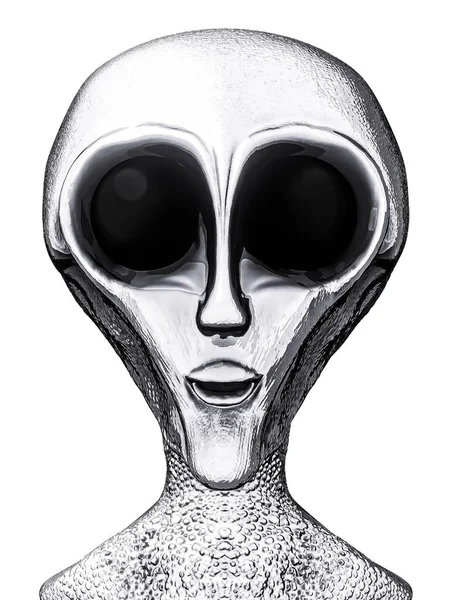 Alien Porträt Isoliert Auf Transparentem Hintergrund Illustration — Stockfoto