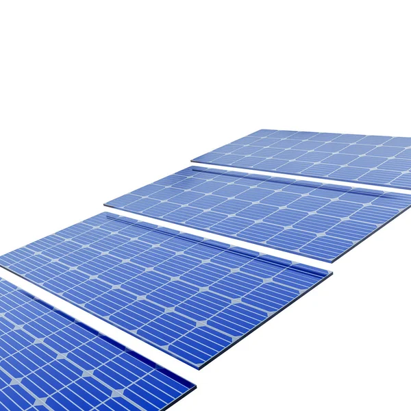 Solar Panels Isolated White Background Illustration — Stock Photo, Image
