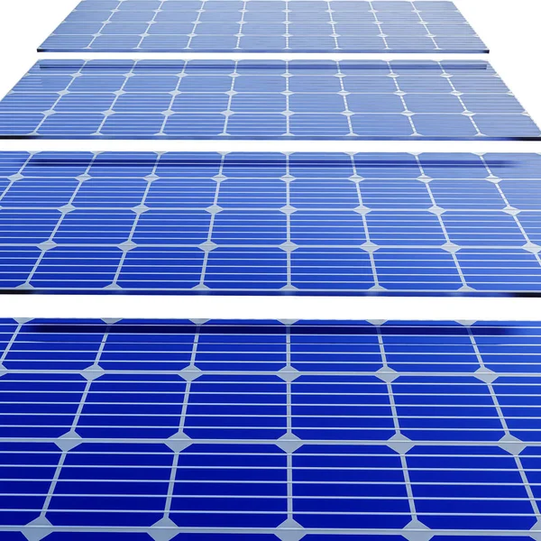 Solární Panely Izolované Bílém Pozadí Ilustrace — Stock fotografie