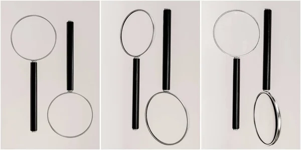 白い背景の3Dイラストに隔離された拡大鏡 — ストック写真