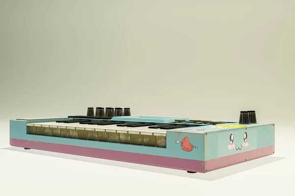 Midi Клавиатура Изолирована Белом Фоне Иллюстрация — стоковое фото