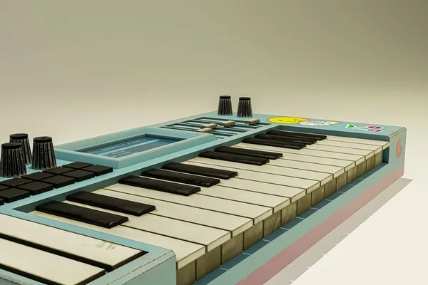 Midi Клавиатура Изолирована Белом Фоне Иллюстрация — стоковое фото