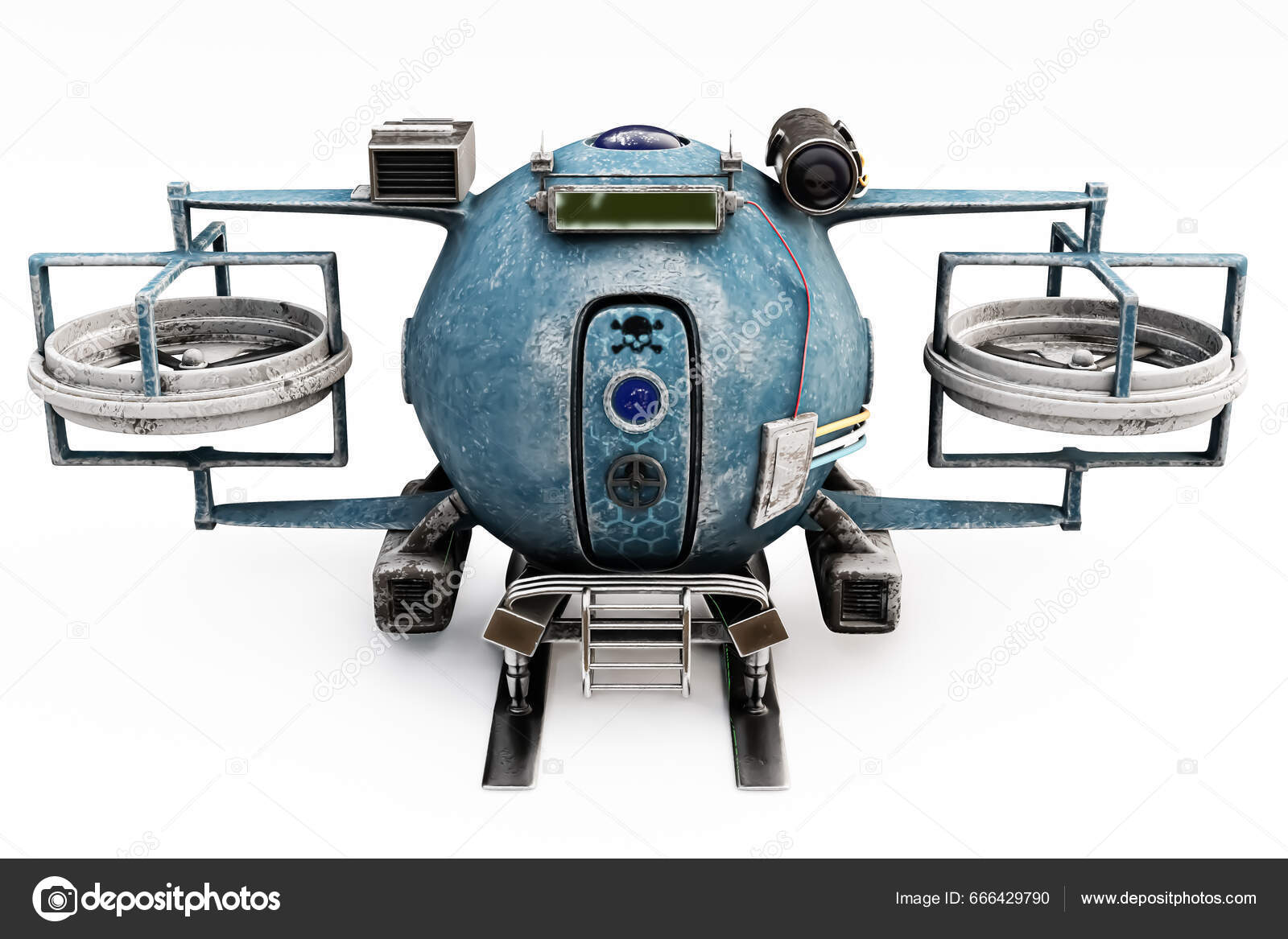 Space Capsule Isolated White Background Illustration Stock Photo by