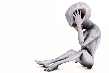 Beyaz arkaplanda izole edilmiş yabancı 3d illüstrasyon