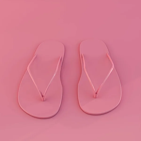 Ponk Flip Flops Isolated Pink Background Illustration — Stock Photo, Image