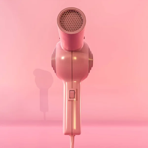 Pink Hairdryer Isolated Pink Background Illustration — Stock Photo, Image