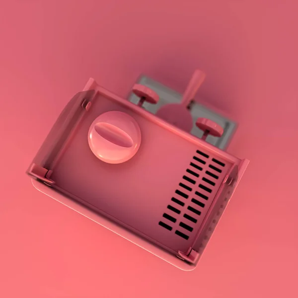 Pink Coffee Machine Isolated Pink Background Illustration — Stock Photo, Image