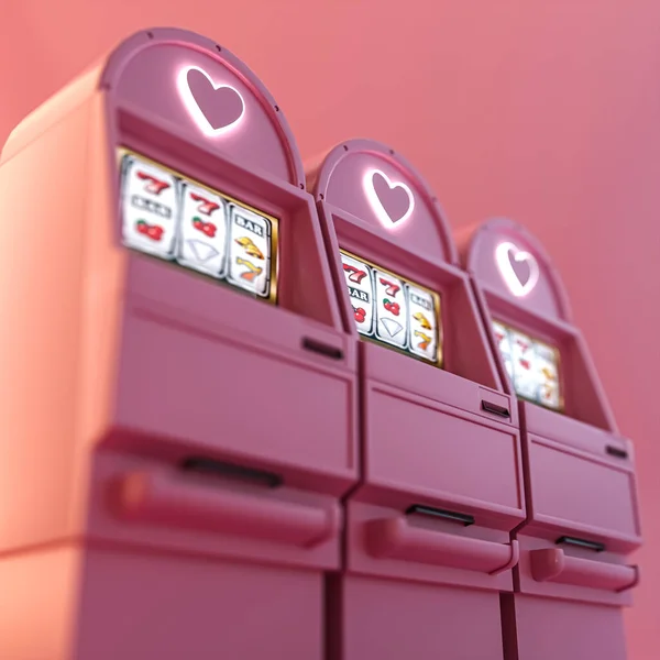Slot Machine Isolated Pink Background Illustration — Stock Photo, Image
