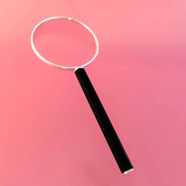 Magnifier Isolated Pink Background Illustration — Stock Photo, Image