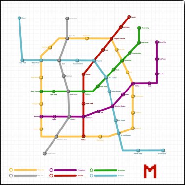 Metro haritası 3d illüstrasyon 