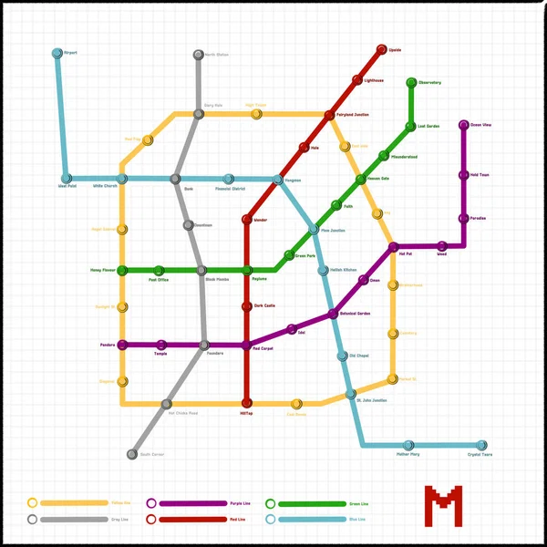 metro map 3d illustration