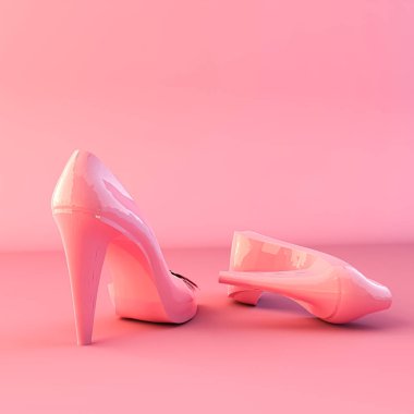 Pembe arka planda izole edilmiş parmak arası terlikler. 