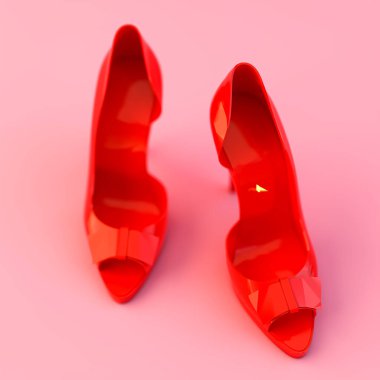 Pembe arka planda izole edilmiş parmak arası terlikler. 