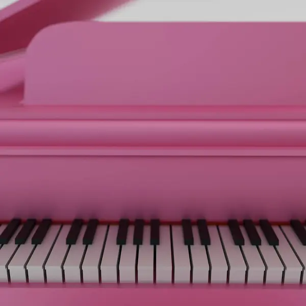 Różowy Grand Piano Odizolowany Białym Tle Ilustracja — Zdjęcie stockowe