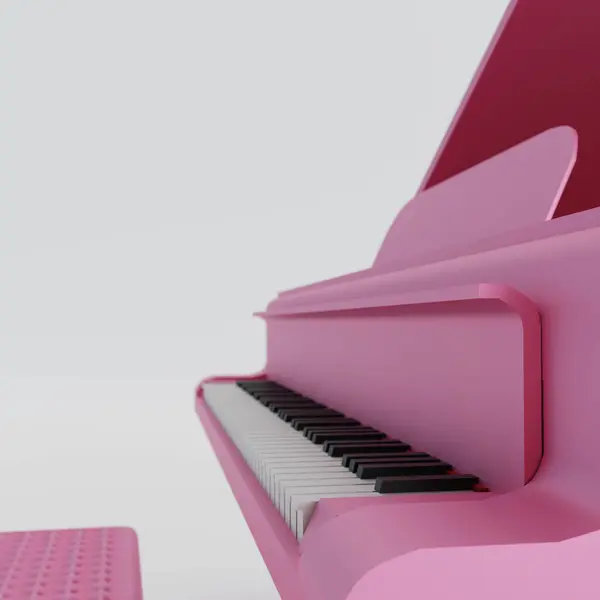 Pink Grand Piano Isolated White Background Illustration — Stock Photo, Image