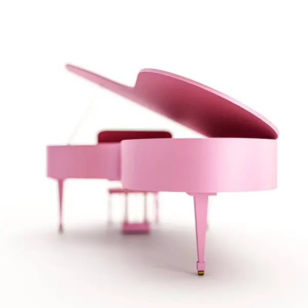Рожеве Грандіозне Піаніно Ізольоване Білому Тлі Ілюстрація — стокове фото