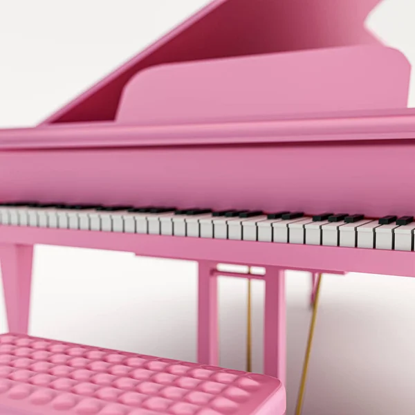 Różowy Grand Piano Odizolowany Białym Tle Ilustracja — Zdjęcie stockowe