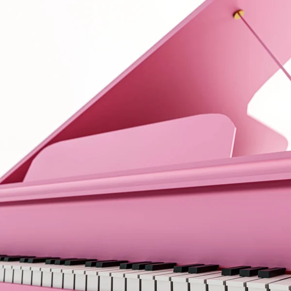 Rózsaszín Nagy Zongora Elszigetelt Fehér Háttér Illusztráció — Stock Fotó