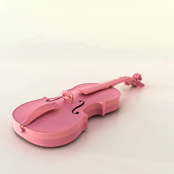Pink Violin Isolated White Background Illustration — Stock Photo, Image
