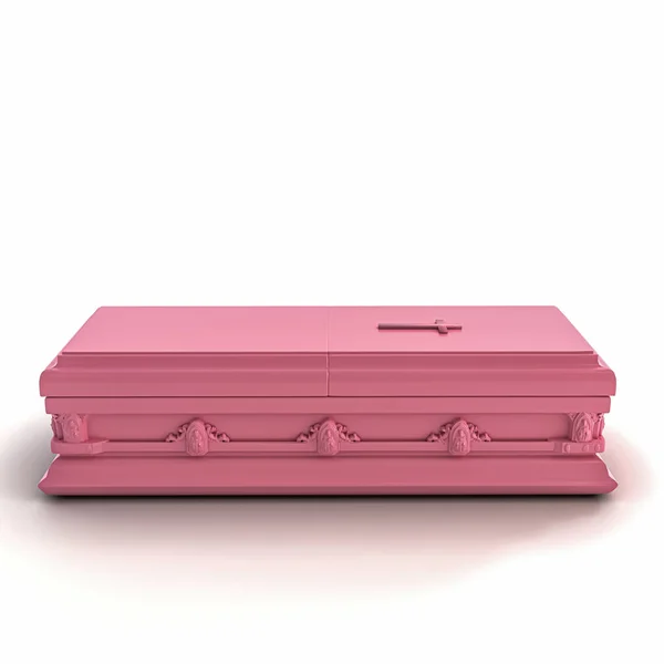 Pink Coffin Isolated White Background Illustration — Stock Photo, Image