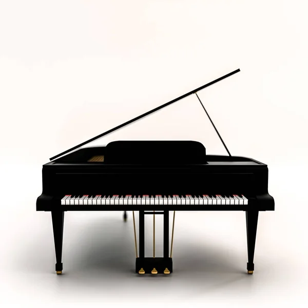 Грандіозне Піаніно Ізольовано Білому Фоні Ілюстрація — стокове фото
