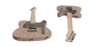 electric guitar isolated on white background 3d illustration 