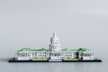 Capitol Hill plastik tuğlaları beyaz arka planda izole edilmiş 3d illüstrasyon 