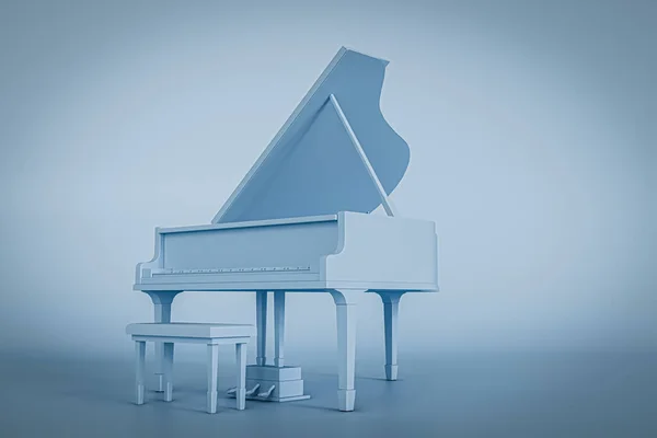Gran Piano Isolated Blue Background Illustration — Stock Photo, Image