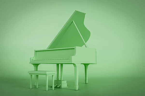 Gran Piyano Yeşil Arkaplanda Izole Edilmiş Illüstrasyon — Stok fotoğraf