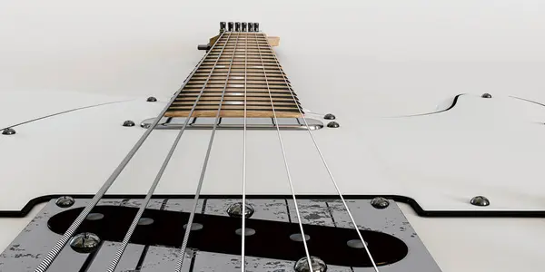 Electric Guitar Isolated Green Background Illustration — kuvapankkivalokuva