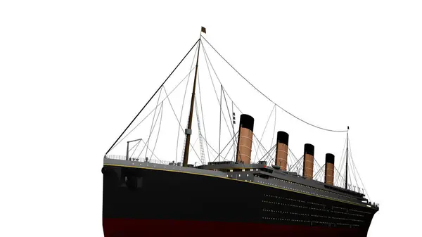 Old Huge Cruise Ship Sails Ocean Illustration — Stock Photo, Image