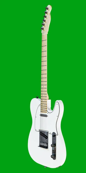 Electric Guitar Isolated Green Background Illustration Stock Fotografie