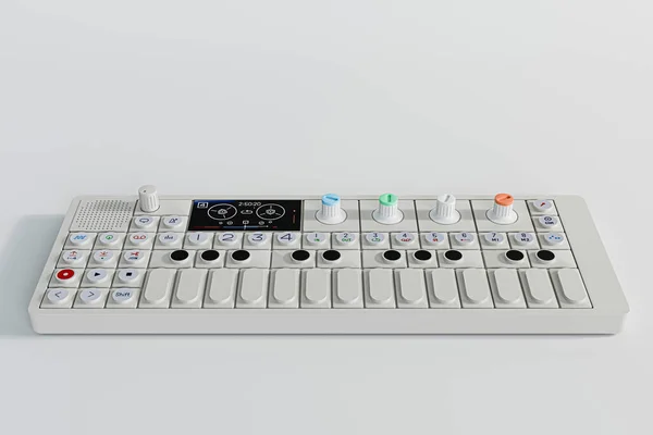 Moderne Synthesizer Geïsoleerd Witte Achtergrond Illustratie — Stockfoto