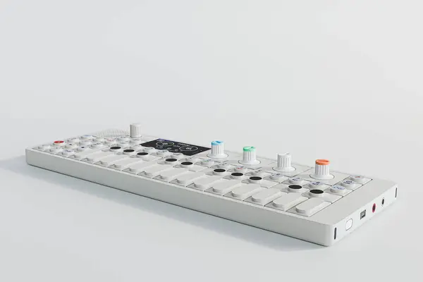 Modern Synthesizer Isolerad Vit Bakgrund Illustration — Stockfoto