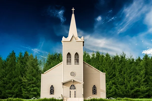 Iglesia Presbiteriana Situada Las Montañas Verdes Ilustración Imágenes de stock libres de derechos