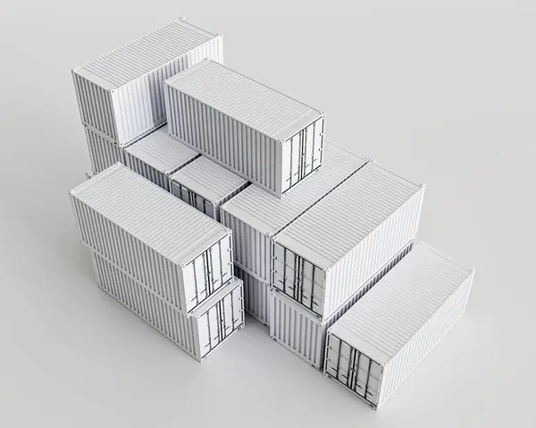 Containers Geïsoleerd Witte Achtergrond Illustratie Rechtenvrije Stockfoto's