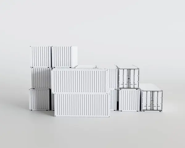 Containers Geïsoleerd Witte Achtergrond Illustratie Rechtenvrije Stockfoto's