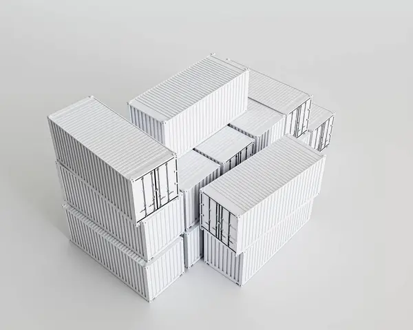 Containers Geïsoleerd Witte Achtergrond Illustratie Stockfoto