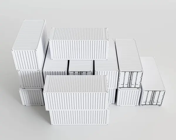 Containers Geïsoleerd Witte Achtergrond Illustratie Stockafbeelding