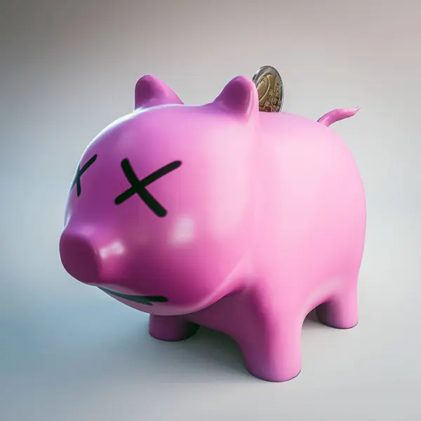 Piggy Bank Elszigetelt Fehér Háttér Illusztráció Stock Fotó