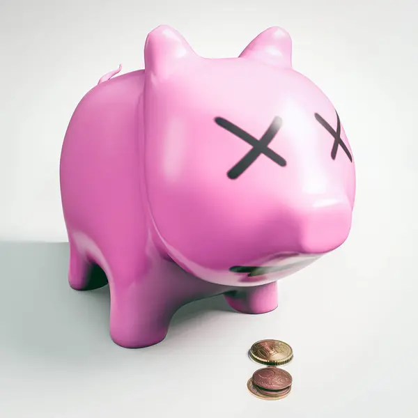 Piggy Bank Elszigetelt Fehér Háttér Illusztráció Stock Kép