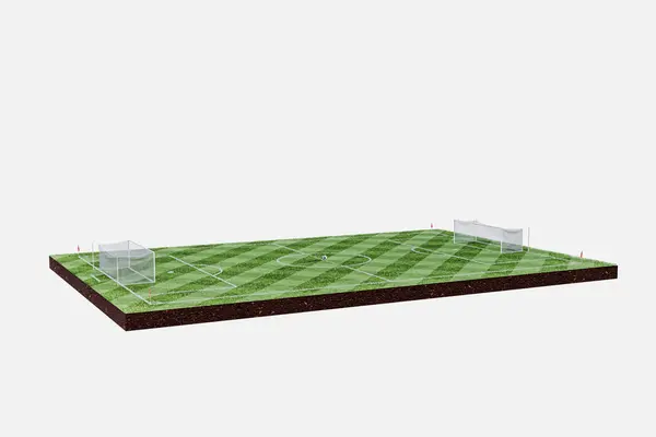 白い背景の イラストレーション上に分離されてフットボール競技場 ロイヤリティフリーのストック画像